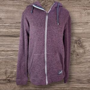 Quiksilver Purple Zip-Up Hoodie Size Small